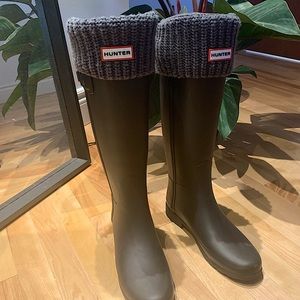 Tall Hunter Boots with Tall Boot Socks
